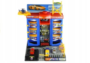Import LEANToys ZESTAW DUŻY PARKING GARAŻ STACJA AUTKA HELIKOPTER LT3064-0 - Tory, garaże, parkingi - miniaturka - grafika 2
