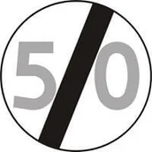 Wyposażenie miejsc publicznych - Znak drogowy zakazu B-34 Koniec ograniczenia prędkości - miniaturka - grafika 1