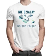 Koszulki męskie - Koszulkowy Nie działa wyłącz i włącz - męska koszulka z nadrukiem 13438 - miniaturka - grafika 1