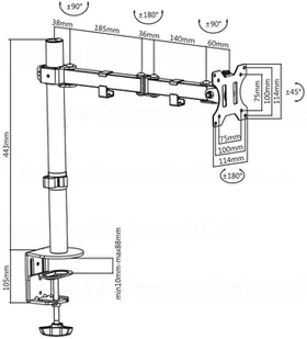 Maclean UCHWYT BIURKOWY MONITORA MC-753 MC-753 - Uchwyty do monitorów - miniaturka - grafika 5