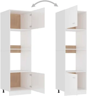 vidaXL Szafka kuchenna, biała, wysoki połysk, 60x57x207 cm, płyta 802543 - Szafki kuchenne - miniaturka - grafika 12