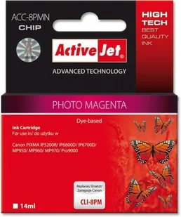ActiveJet ACC-8PMN tusz light magenta do drukarki Canon (zamiennik Canon CLI-8PM) Supreme/ chip - Tusze zamienniki - miniaturka - grafika 2