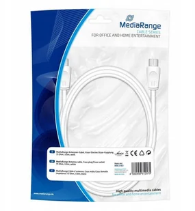 MediaRange mrcs163 antena kabel, wtyczka na Koax złącze koncentryczne, 75 Ohm, 3 m Biały - Kable - miniaturka - grafika 3
