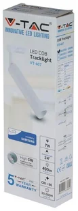 v-tac Oprawa 7W LED V-TAC Track Light SAMSUNG CHIP CRI90+ Biała VT-407 4000K 420lm - Oprawy, klosze i abażury - miniaturka - grafika 5