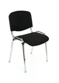 Fotele i krzesła biurowe - Nowy Styl Krzesło ISO chrom C-11 czarne konferencyjne tapicerowane ISOCR-4 - miniaturka - grafika 1