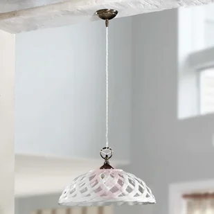 Ceramiche Biała ceramiczna lampa wisząca Emanuel,  42 cm - Lampy sufitowe - miniaturka - grafika 2