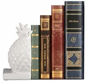 Skarbonki - Relaxdays skarbonka ananas, dekoracyjna świnka skarbonka, gumowa zatyczka, prezent na pieniądze, ceramiczna skarbonka, wys. x szer. 14,5 x 9 x 7 cm, biała - miniaturka - grafika 1