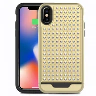 Etui i futerały do telefonów - Zizo Star Diamond Hybrid Cover Etui iPhone X (Gold/Black) DLST-IPHX-GDBK - miniaturka - grafika 1