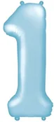 Balony i akcesoria - PartyDeco Balon foliowy cyfra 1, 34", niebieski jasny FB1P-1-001J - miniaturka - grafika 1