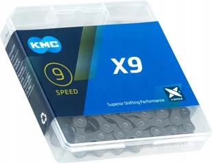 Łańcuch Rowerowy Kmc X9 Grey 9rz 114 Spinka - Części rowerowe - miniaturka - grafika 3