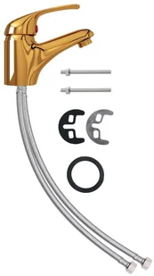 vidaXL Lumarko Bateria umywalkowa z mieszaczem, złota, 13x10 cm 149081 - Baterie umywalkowe - miniaturka - grafika 4