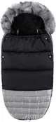 Śpiworki dla dzieci - Śpiworek do wózka 4w1, śpiwór z futerkiem do sanek, gondoli 70 cm czarno-srebrny SB0018 - miniaturka - grafika 1