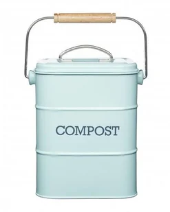Kitchen Craft Living Nostalgia pojemnik na odpady organiczne ze stali szlachetnej, pojemność 3 l, stylizowany design, kolor niebieski FBA_LNCOMPBLU - Kompostowniki - miniaturka - grafika 2