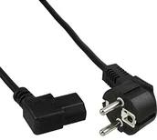 Kable - InLine 16752M kabel sieciowy, zestyk ochronny kątowy na wtyczki IEC C13 zagięty po lewej stronie, 0,5 m, czarny 4043718114955 - miniaturka - grafika 1