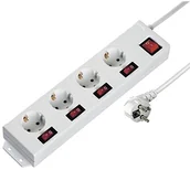 Przedłużacze i rozgałęźniki - Hama 4-krotnie listwa zasilająca (możliwość podłączenia pojedynczo, do montażu na ścianie, wtyczka 90 ° obracane do prostej szyk, przewód 1,4 m, zabezpieczenie przed dziećmi, gniazdo wielokrotne listw 00137237 - miniaturka - grafika 1