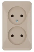 Wyłączniki światła i elektryczne - Schneider Electric Gniazdo podwójne 2 x 2P PRIMA beżowy - miniaturka - grafika 1