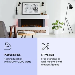Klarstein Klarstein Studio Light & Fire 3 Smart kominek 1000/2000W MDF sterowanie przez Wi-Fi ACO7-Studio L&F 3 B - Kominki elektryczne - miniaturka - grafika 3