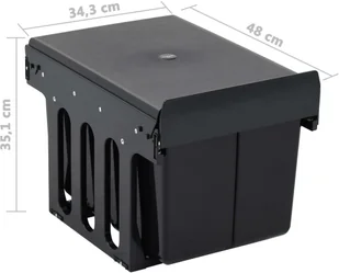 FENIKS vidaXL Kuchenny wysuwany, ciche zamykanie, 36 L vidaXL - Kosze na śmieci - miniaturka - grafika 7