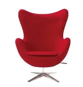 Fotele i krzesła biurowe - King Home Fotel EGG SZEROKI czerwony.1 wełna podstawa stal HE-066.RED.1 [7811579] - miniaturka - grafika 1