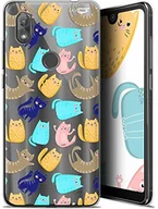 Etui i futerały do telefonów - Wiko Caseink Pokrowiec ochronny na View 2, 15,2 cm (6 cali), ultracienki, motyw kot taniec CRYSPRNTVIEW2CATDANCE - miniaturka - grafika 1
