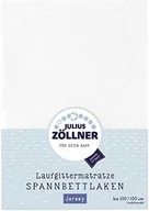 Prześcieradła dla dzieci - Zollner Julius 8390347100 Jersey prześcieradło z gumką, pasuje do materacy do biegania 68 x 90 do 100 x 100 cm, kolor biały - miniaturka - grafika 1