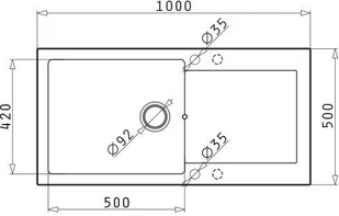Pyramis Zlew MIDO 100x50) 1B 1D volcano 70167901) - Zlewozmywaki - miniaturka - grafika 2