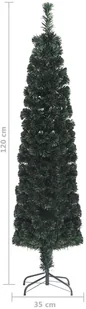 VidaXL Lumarko Sztuczna, wąska choinka ze stojakiem, 120 cm, włókno optyczne 328443 VidaXL - Oświetlenie świąteczne - miniaturka - grafika 8