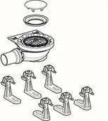 Syfony - Geberit Ceramika Setaplano Syfon brodzikowy z 6 nogami do paneli do natrysków bezbrodzikowych biały 154.013.00.1 - miniaturka - grafika 1