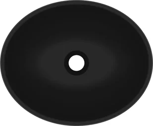 vidaXL Lumarko Luksusowa, owalna umywalka, matowa czerń, 40x33 cm, ceramiczna 146931 - Umywalki - miniaturka - grafika 4