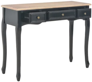 vidaXL Stolik konsolowy z 3 szufladami, czarny - Ławy i stoliki kawowe - miniaturka - grafika 2
