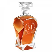 Karafki - Murrano Szklana Karafka Łamana z Grawerem Inicjał Wianek KARK-024 - miniaturka - grafika 1