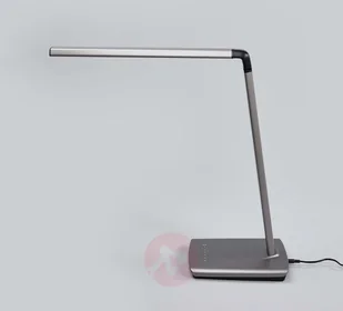LINDBY Lampa stołowa LED Kuno, szary, ściemniacz, USB - Lampy stojące - miniaturka - grafika 4