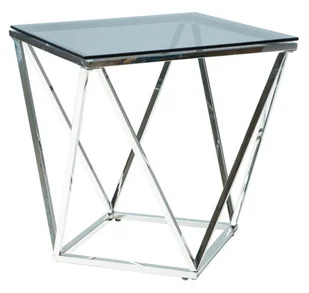 Signal Ława Silver B srebrny/szkło dymione 50X50 (SILVERBSC) - Ławy i stoliki kawowe - miniaturka - grafika 2