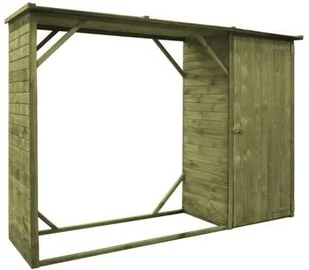 vidaXL Szopa na drewno i narzędzia, sosna FSC, 253 x 80 x 170 cm - Altany ogrodowe - miniaturka - grafika 2