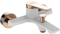 Baterie wannowe i prysznicowe - Kuchinox Bateria wannowa ścienna ALANIS BQI_610D biała różowe złoto - miniaturka - grafika 1