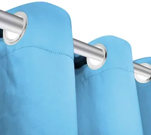 vidaXL Zasłony zaciemniające z kółkami, 2 szt., 135x175 cm, turkusowe - Zasłony - miniaturka - grafika 4