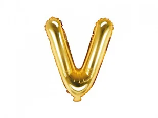 Party Deco Balon foliowy litera "V" złota - 35 cm FB2M-V-019 - Balony i akcesoria - miniaturka - grafika 2