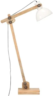 VidaXL Lampa podłogowa, biała, lite drewno mango, E27 320582 VidaXL VidaXL - Lampy sufitowe - miniaturka - grafika 4