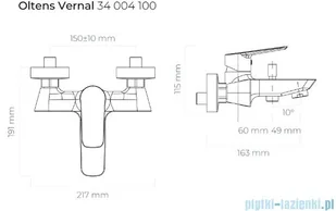 Oltens Vernal wannowa chrom 34004100 - Baterie wannowe i prysznicowe - miniaturka - grafika 2