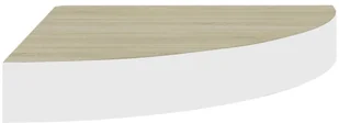 VidaXL Lumarko Narożne półki ścienne, 2 szt., dąb i biel, 25x25x3,8 cm, MDF 326631 VidaXL - Półki do salonu - miniaturka - grafika 4