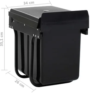 FENIKS vidaXL Kuchenny wysuwany, ciche zamykanie, 20 L vidaXL - Kosze na śmieci - miniaturka - grafika 7