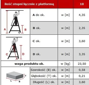 Krause 996 99675014 Drabina magazynowa Stabilo z dużym podestem wysokość robocza 4,35m) 75014-uniw - Drabiny - miniaturka - grafika 2