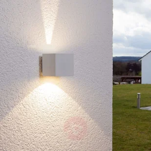 Lampenwelt Biała lampa ścienna zewnętrzna LED Jarno - Lampy ogrodowe Lampenwelt Biała lampa ścienna zewnętrzna LED Jarno - Lampy ogrodowe - miniaturka - grafika 4