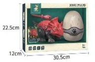 Figurki dla dzieci - Import LEANToys Zestaw Dinozaur Triceratops z Jajkiem DIY Śrubokręt LT-10411-0 - miniaturka - grafika 1