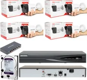 Zestawy do monitoringu - HIKVISION Zestaw do monitoringu IP 4 Kamery 2Mpx Full HD + Switch POE - miniaturka - grafika 1