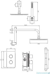 Omnires Contour system prysznicowy podtynkowy termostatyczny złoto szczotkowane SYSCT11GLB - Zestawy prysznicowe Omnires Contour system prysznicowy podtynkowy termostatyczny złoto szczotkowane SYSCT11GLB - Zestawy prysznicowe - miniaturka - grafika 2