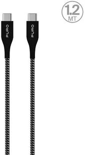 PURO Fabric Ultra Strong - Kabel w oplocie heavy duty USB-C / USB-C 1,2m (czarny) b2btrade-21989-0 - Kable USB - miniaturka - grafika 3