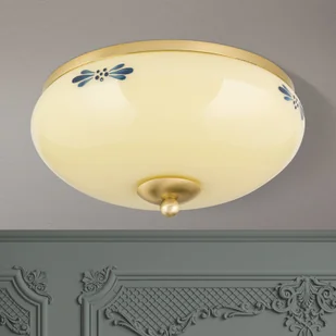 Orion Lampa sufitowa Landhaus mosiądz niebieska 28cm - Lampy sufitowe - miniaturka - grafika 2