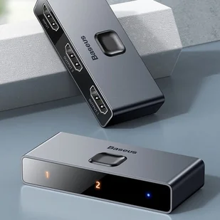 Baseus Splitter Matrix HDMI 2x HDMI 4K 30 Hz szary CAHUB-BC0G CAHUB-BC0G - Rozgałęźniki - miniaturka - grafika 6