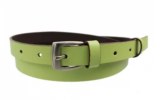 MASSIMO (PL) Pasek Damski Skórzany Gładki MASSIMO (PL) 20 mm BARDZO JASNY ZIELONY Wąski - Paski - miniaturka - grafika 3